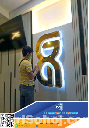 SS Golden & Plastic 3d latter Signboard making